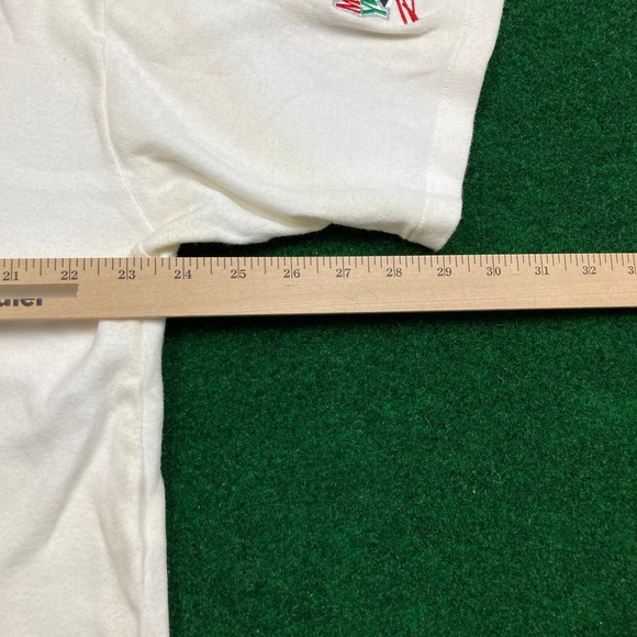 Vintage Nascar Polo Shirt Mens L White Black Kyle Petty 42 Mello Yello 90s USA - Picture 15 of 16